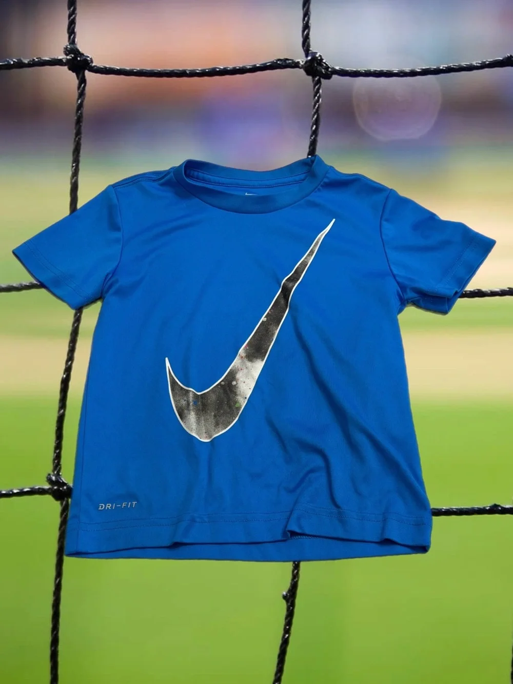 Nike Boys Dri-FIT T-Shirt & Paint Splatter Shorts Set Size 4T Blue Gray